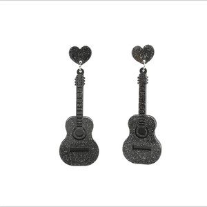Play Your Black Guitar Dangle Earrings